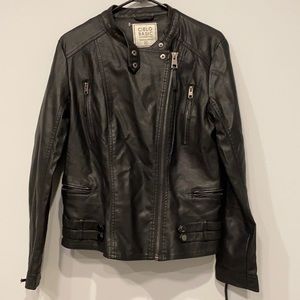 Cielo Basic Black Faux Leather jacket